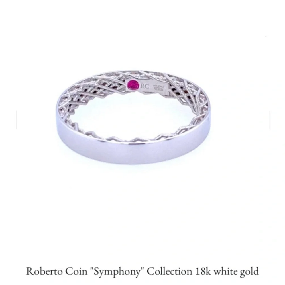 Roberto Coin 18k white  gold band - Picture 4 of 4